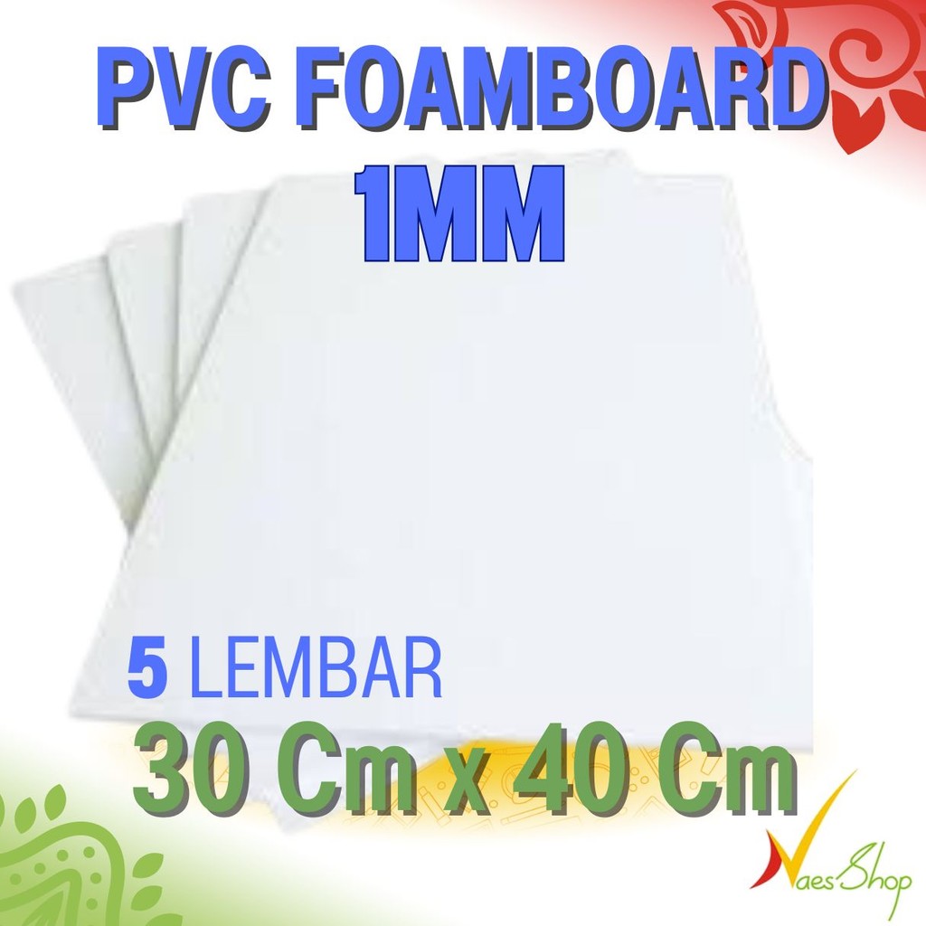 PVC foam board 1mm 30cm x 40cm lembar putih 5 bj