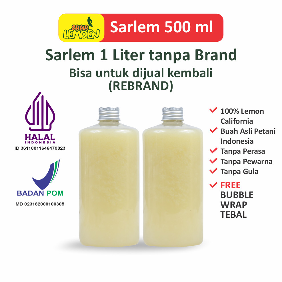 

BPOM - Sari Lemon 1 Liter Organik - Lemon Untuk Diet dan Detox - Tanpa Merk Untuk Jual Lagi - SYAF.SKINCARE