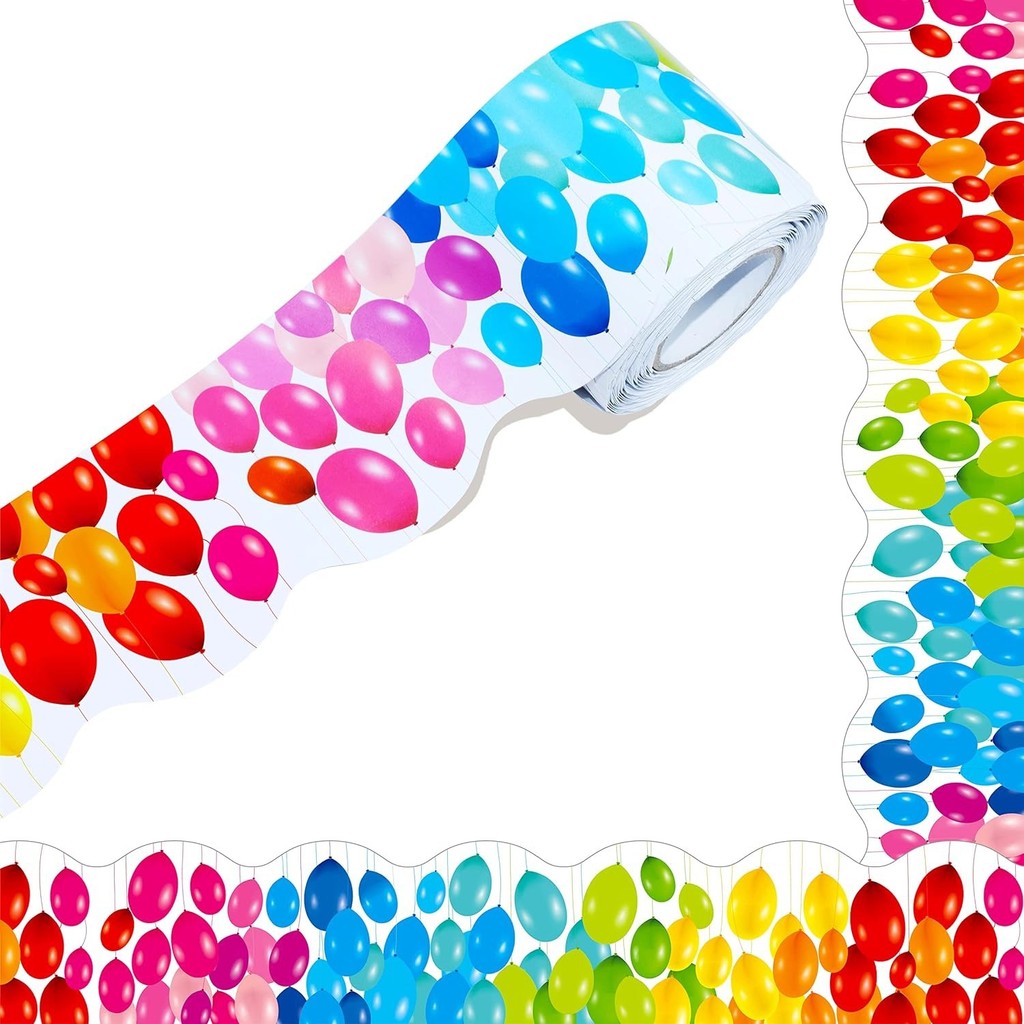 

18meters/roll Blackboard Decoration Balloon Paper Sticker for Stationery Scrapbooking Notice Board Frame Decor Stickers