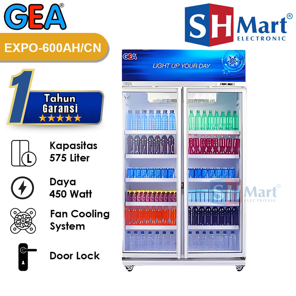 SHOWCASE GEA 2 PINTU EXPO-600 EXPO600 LEMARI PENDINGIN DISPLAY COOLER