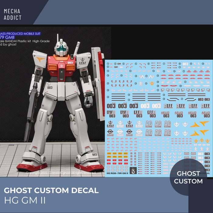 Water Slide Decal HG GM II by Ghost Decal- Fluorescent