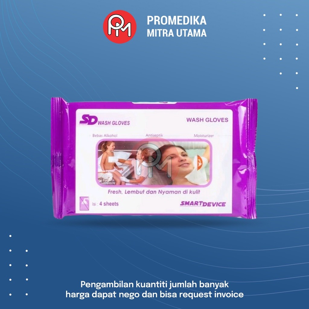 SD Wash Gloves isi 2 pcs Disposable Washlap Antiseptic