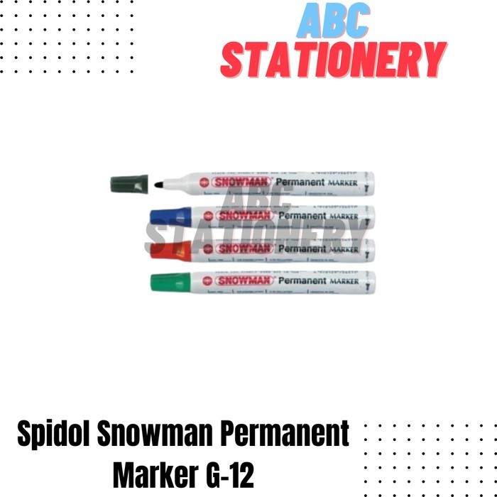 

Spidol Snowman Permanent Marker G-12 (Tidak bisa dihapus) - Hijau, Pcs