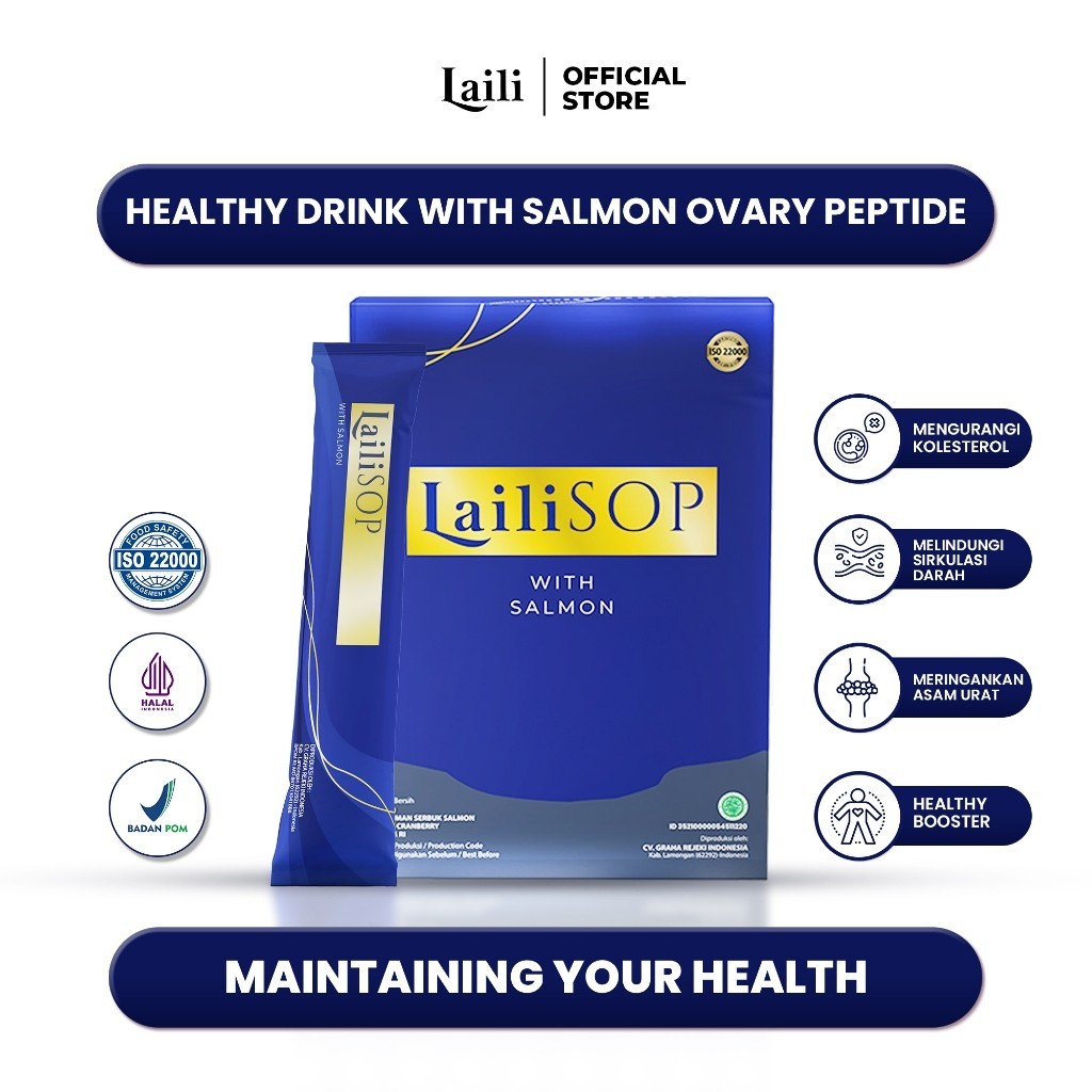 Laili SOP Suplemen Kesehatan dan Kecantikan Salmon Ovary Peptide Pertama di Indonesia 100gr (SP)