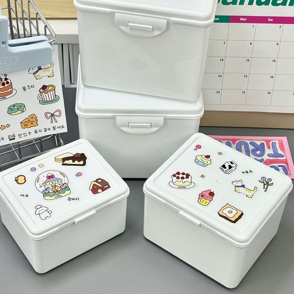 

New White Storage Box Kpop Photocard Collection Box Supplies ID Card Organizer Desktop Decor