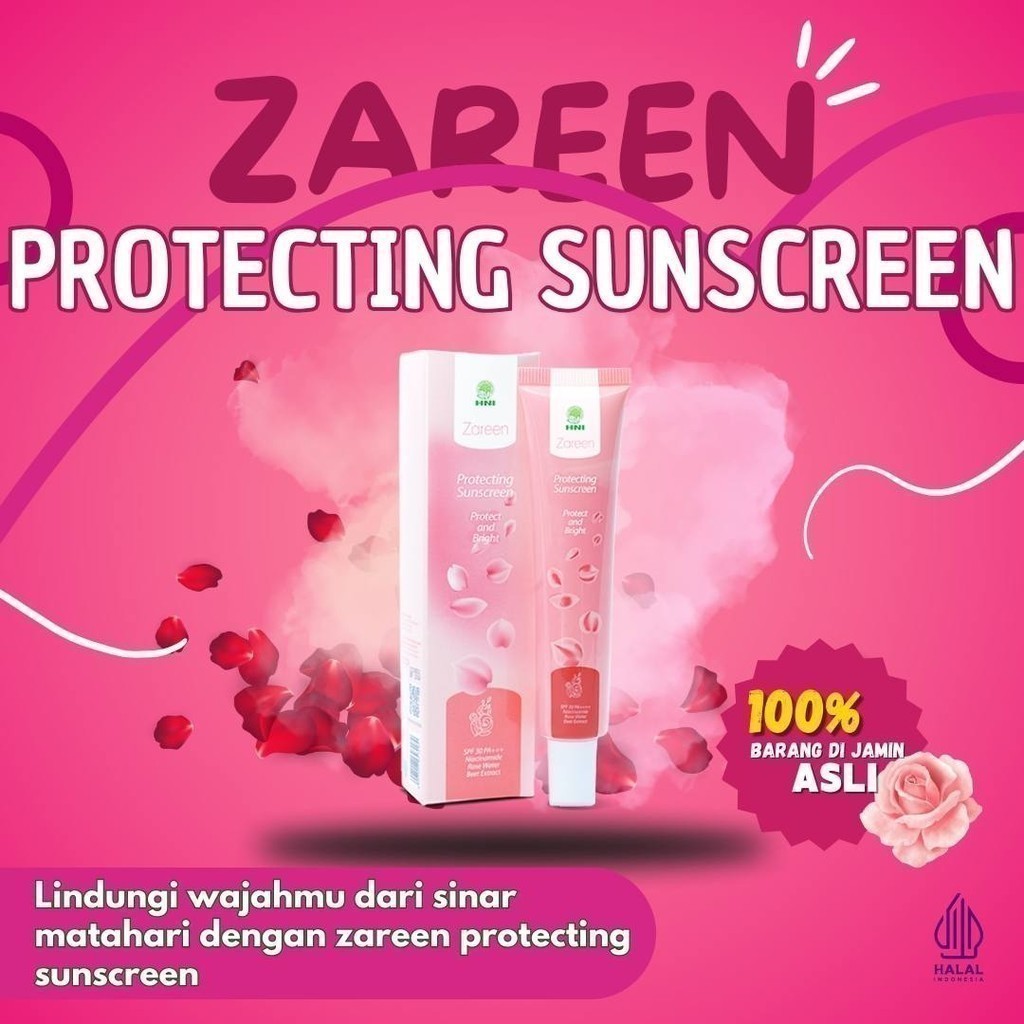 

TERMURAH Zareen Protecting SunScreen 30 ml HNI HPAI / SPF 30 PA +++ Melindungi Kulit Dari Sinar UVA UVB