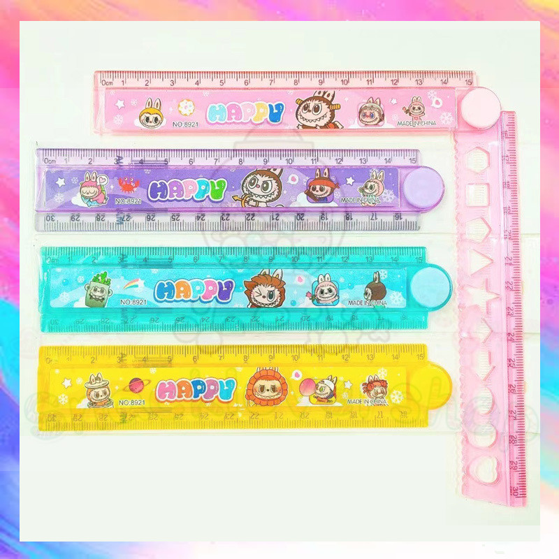 

Penggaris lipat penggaris plastik micro 15/30cm karakter lucu