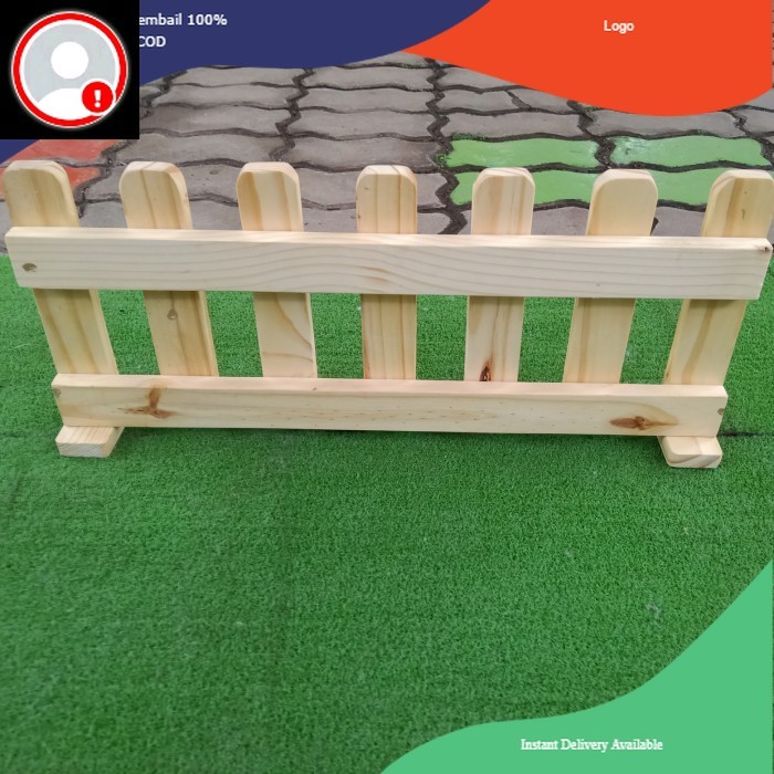 kandang pagar kayu kucing kelinci kura kura 50x20cm