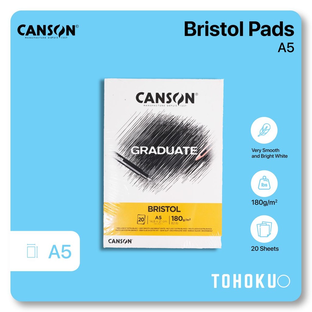 

Canson - Graduate Bristol Pads A5 | Buku Kertas Gambar Sketsa Sketch