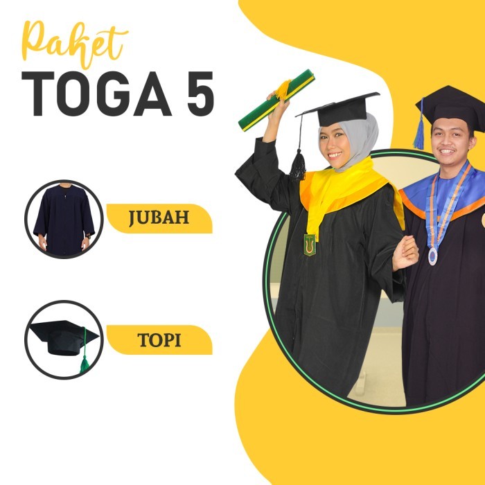 PAKET HEMAT TOGA WISUDA / ATRIBUT TOGA WISUDA/PERLENGKAPAN TOGA WISUDA - Paket Toga 5