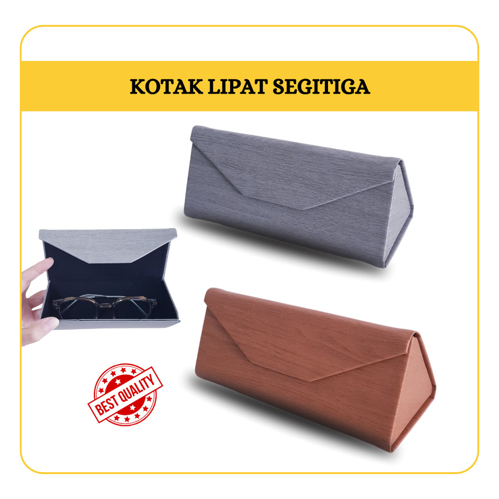 KOTAK KACAMATA LIPAT box kacamata hardcase kacamata lipat segitiga ringan anti pecah  [KLS]