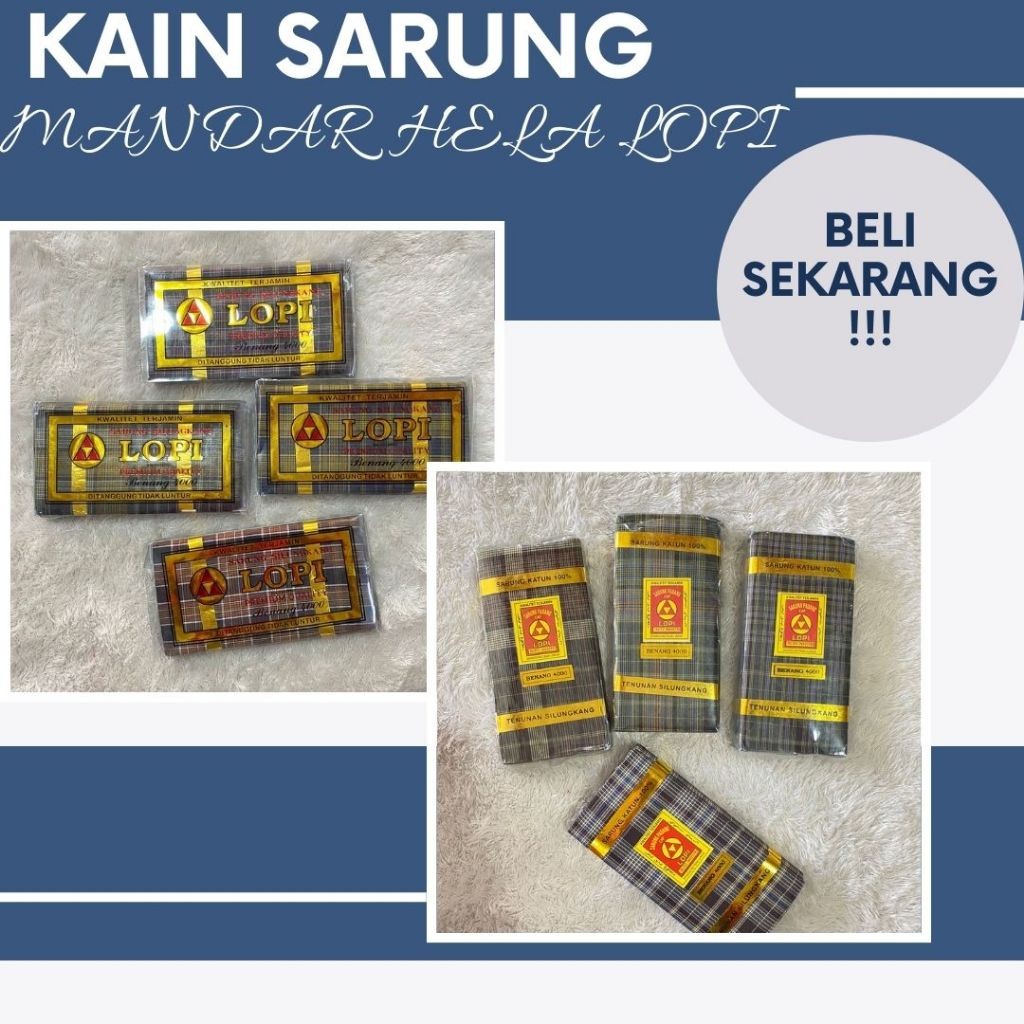 Sarung Pengantin Mandar Hela Lopi Benang 4000 - Sarung Hela Lopi Original / R O