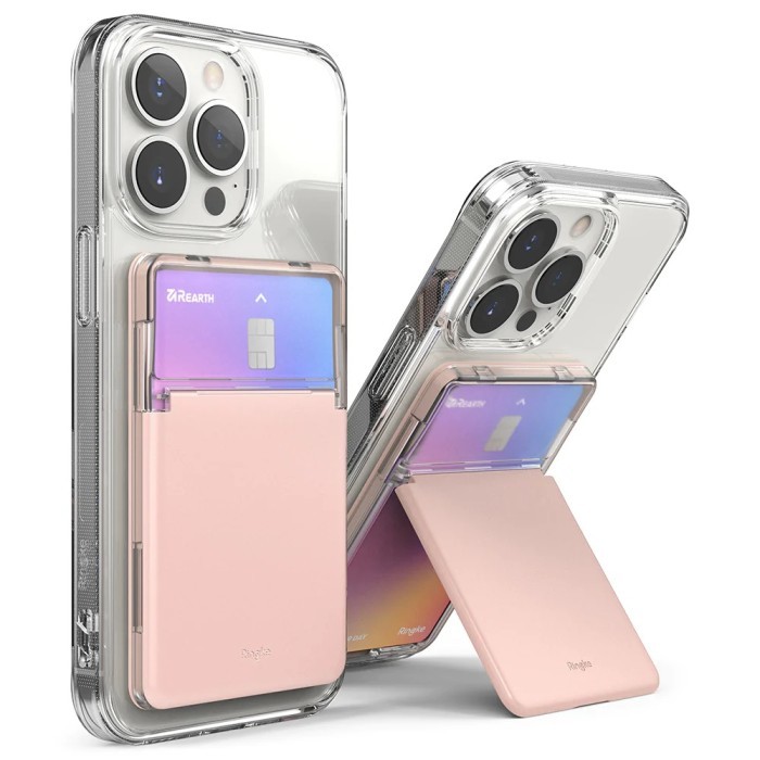 

[BEST] Ringke Stand Slot Card Holder Tempat Kartu Universal - Clear PeachPink
