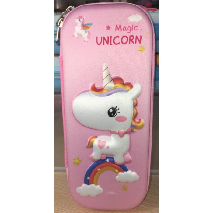 

BEST[Promo] Kotak Pensil Anak Pencil Case 3D Anti Air Karakter Lucu Timbul Unicorn - Pink Unicorn