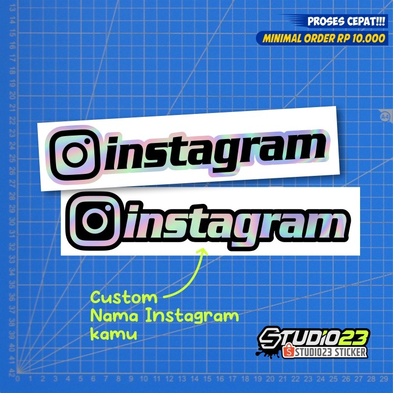 

Stiker Cutting nama ID Instagram Custom Hologram