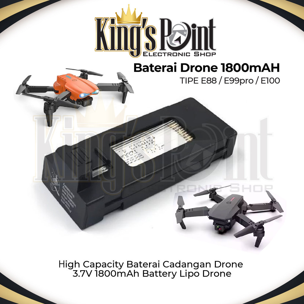 Baterai Drone E88 / E99pro / E100 Drone Battery 1800mAH Batre - Kingspoint
