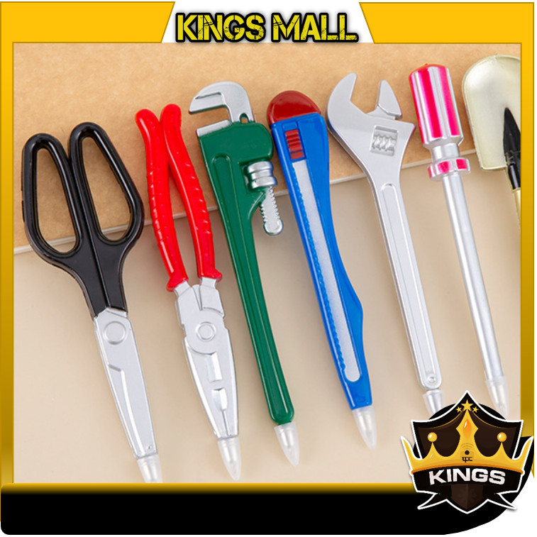 

KINGS - S6453 Pulpen Unik Bentuk Obeng Palu / Alat Tulis Lucu Anak / Pena Motif Toolkit