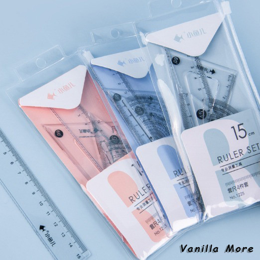 

Set Penggaris 4IN1 15cm Penggaris Sekolah Isi 4Pcs Ruller Set Perlengkapan Menggambar Pelajar Siswa