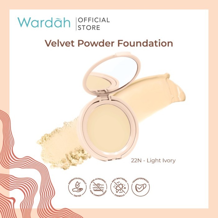 Wardah Colorfit Velvet Powder Foundation 11 g - Bedak Matte Compact - LIGHT IVORY