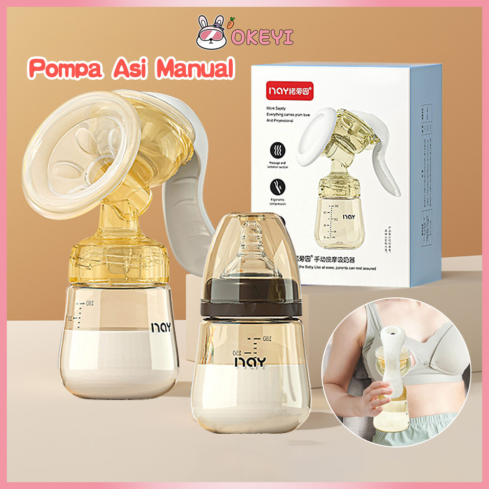 OKEYI Pompa Asi Manual Silikon Nano Breast Pump Alat Pumping Asi
