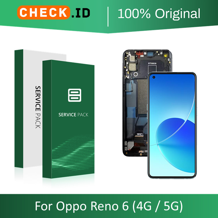 [ CHECK.ID ] LCD + FRAME OPPO RENO 6 4G OPPO RENO 6 5G ORIGINAL