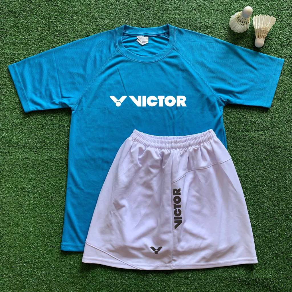 Baju Badminton DRYFIT WANITA ROK VKTR v1 BLUE