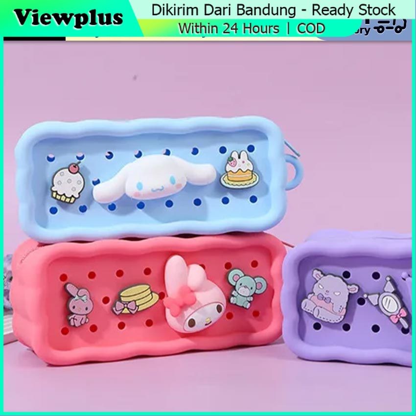 

Silikon Kotak Tempat Pensil Sanrio Lucu Squishy Cinnamoroll Kuromi Melody Kotak Pulpen