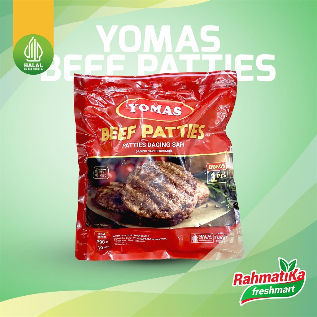 

Yomas Beef Patties / Patty Burger Daging Sapi 500 gram