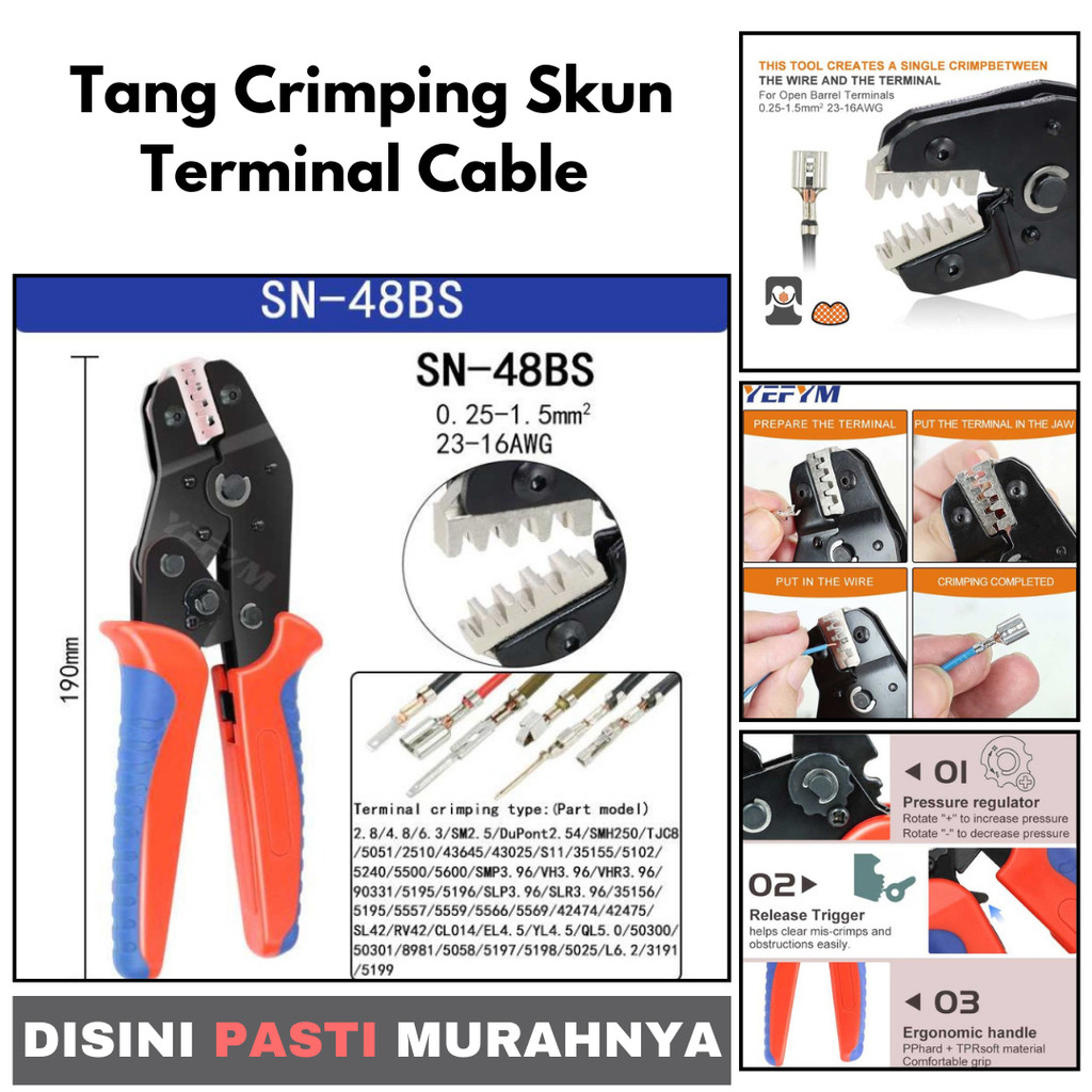 

TRFF Tang Crimper Terminal Cable Crimping Plier Compression Tool SN-58B