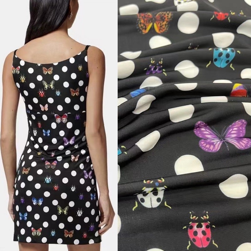 High Stretch Swimsuit Fashion Fabric Brand Simulation Silk Satin Chiffon DIY High Quality Clothing D