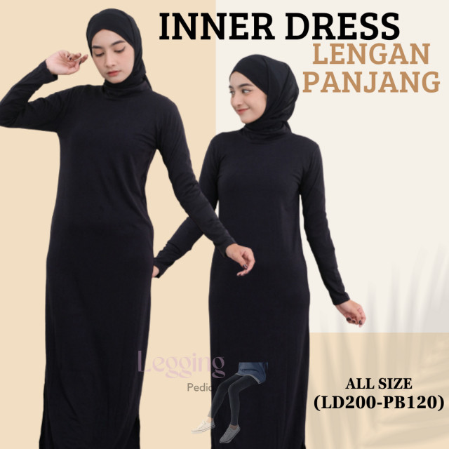 inner gamis | inner span dress | inner dress lengan panjang wanita muslim premium quality