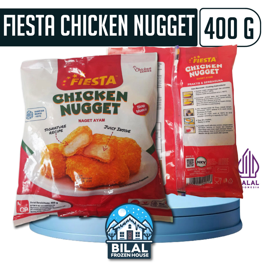

Fiesta Chicken Nugget 400gr - Bilal frozen house - Nugget Ayam Siap Masak 400gr