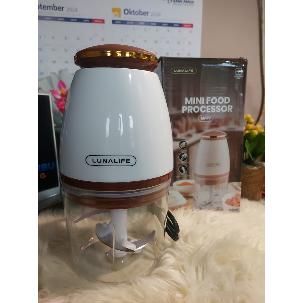 LUNA LIFE MFP-7 4 blade Processor Chopper // MINI FOOD PROCESSOR LUNA MFP7 / 700ml / 4 blade Process