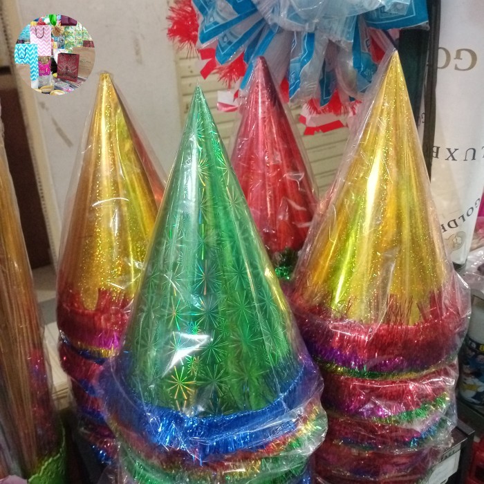 Topi kerucut polkadot/topi ultah polkadot/topi ulang tahun