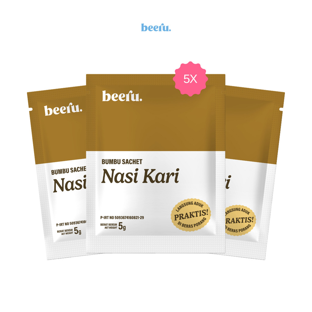 

Beeru Bumbu Sachet Beras Porang Rasa Nasi Kari isi 5pcs