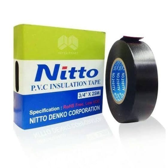 

Isolasi kabel Nitto / Solasi Kabel PVC 3/4"x25m Hitam