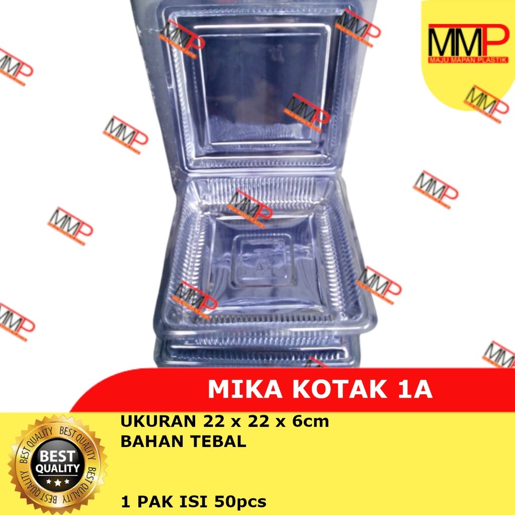 

[50 PCS] Mika 1A / Mika kotak 22x22 isi 50 pcs / Mika Bening / Mika Kue / Mika Makanan