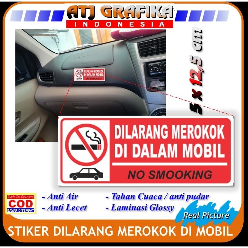 

Stiker mobil dilarang merokok sticker kesehatan udara kendaraan mobil Anti asap