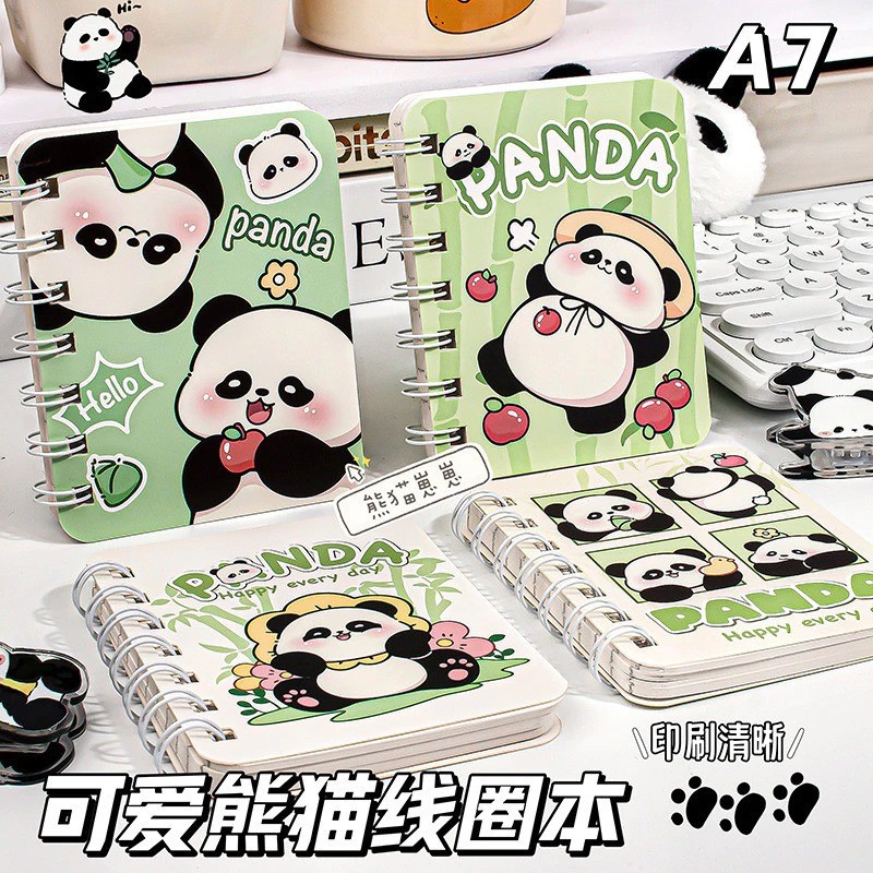 

[WRSR27] NOTEBOOK MOTIF PANDA LUCU MINI A7 / BUKU A7 CATATAN MINI RING / MEMO TULIS /SCRAPBOOK MINI / DIARY BOOK / ALAT TULIS SEKOLAH