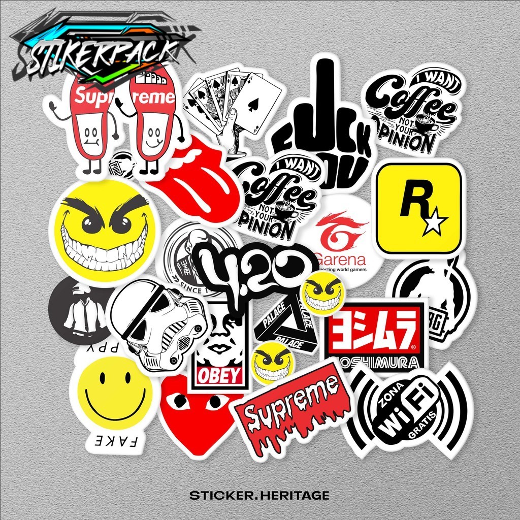 

STIKER PACK LOGO BRAND LOGO SUPREME, NASA, stiker pack stiker helm stiker motor stiker aesthetic stiker buat helm sticker untuk laptop