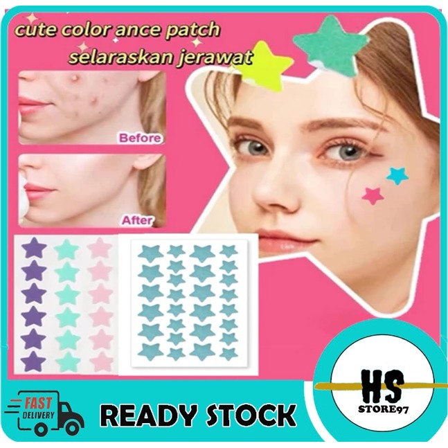 Acne Patch Tempelan Jerawat 36 Pcs Motif Stiker Jerawat Colorful Hydrocolloid Acne Pimple Patch 36Pc