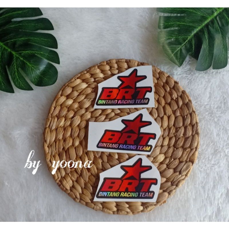 stiker BRT murah printcut stiker brt hologram laminasi stiker bintang racing team stiker motor
