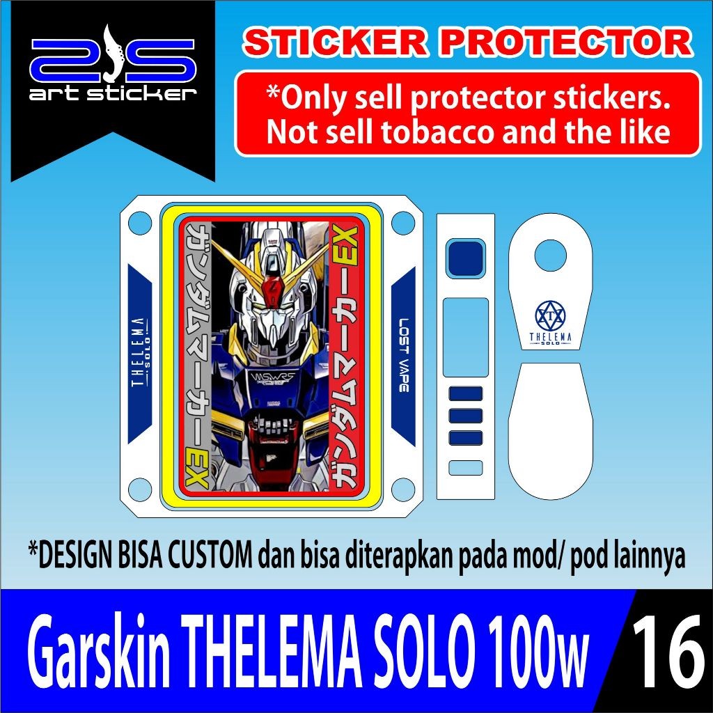 stikerTelemaSolo UV Printing Gundam