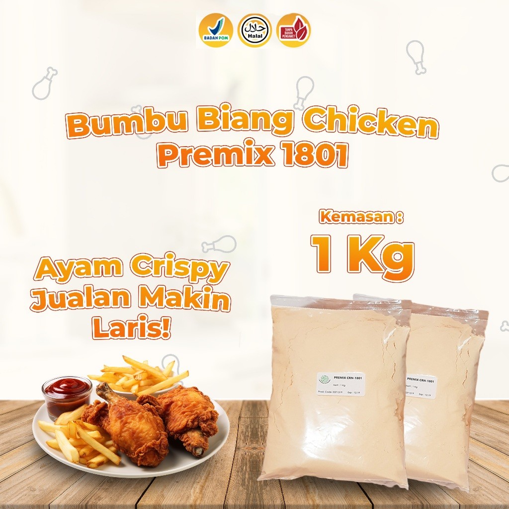 

Bumbu biang chicken / Premix 1801 / Tepung Super /Jualan Makin Laris/ kemasan 1 kg