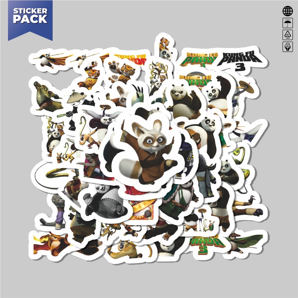 

[100PCS]Stiker Pack Stiker Kartun Kung Fu Panda Aesthetic Vinyl Anti Air Dekorasi Sticker Laptop Buku Journal Koper Helm Casing HP Gitar Helm Skateboard