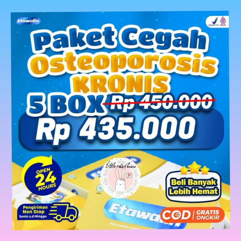 

(READY SIAP KIRIM) PAKET 5 BOX ETAWALIN SUSU KAMBING ETAWA SOLUSI ATASI MASALAH TULANG NYERI SENDI