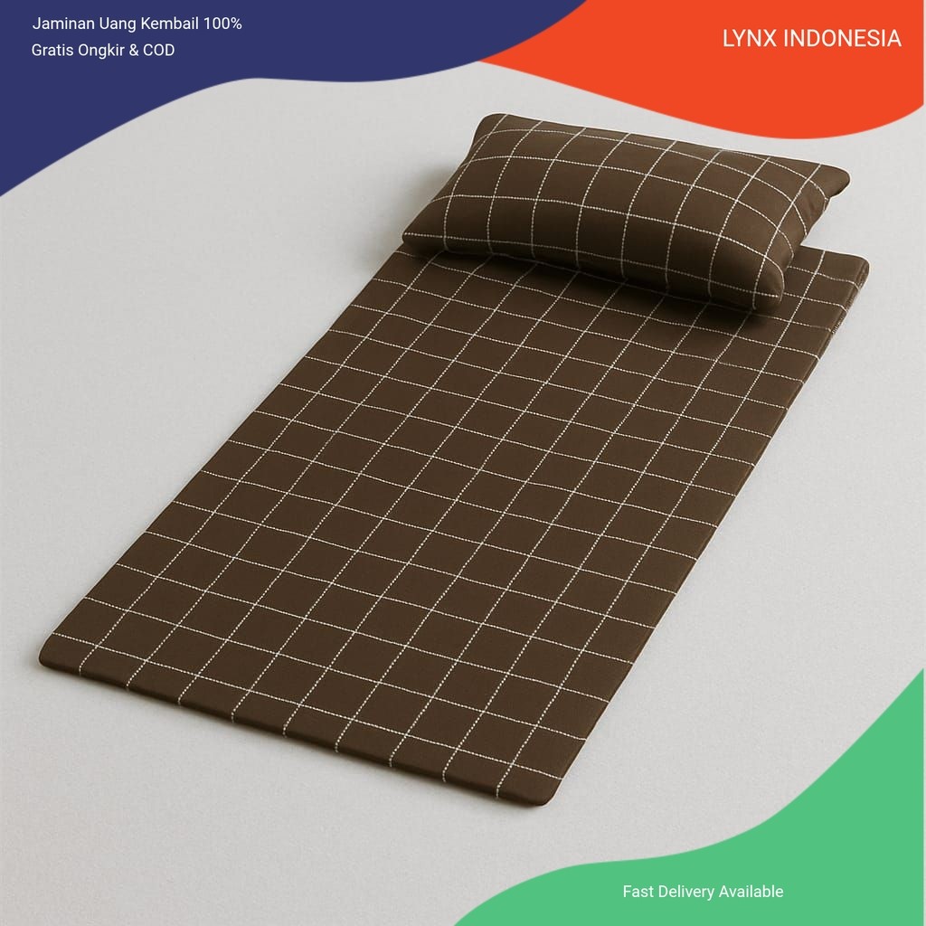 Tempat Tidur Portabel Kasur Lipat – Matras Busa Anti Kempes & Bantal Gratis