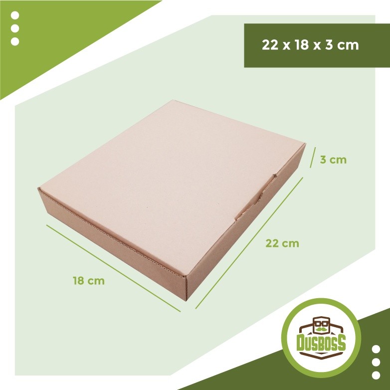 

kardus 22 x 18 x 3 cm --Diecut dan easy usage--