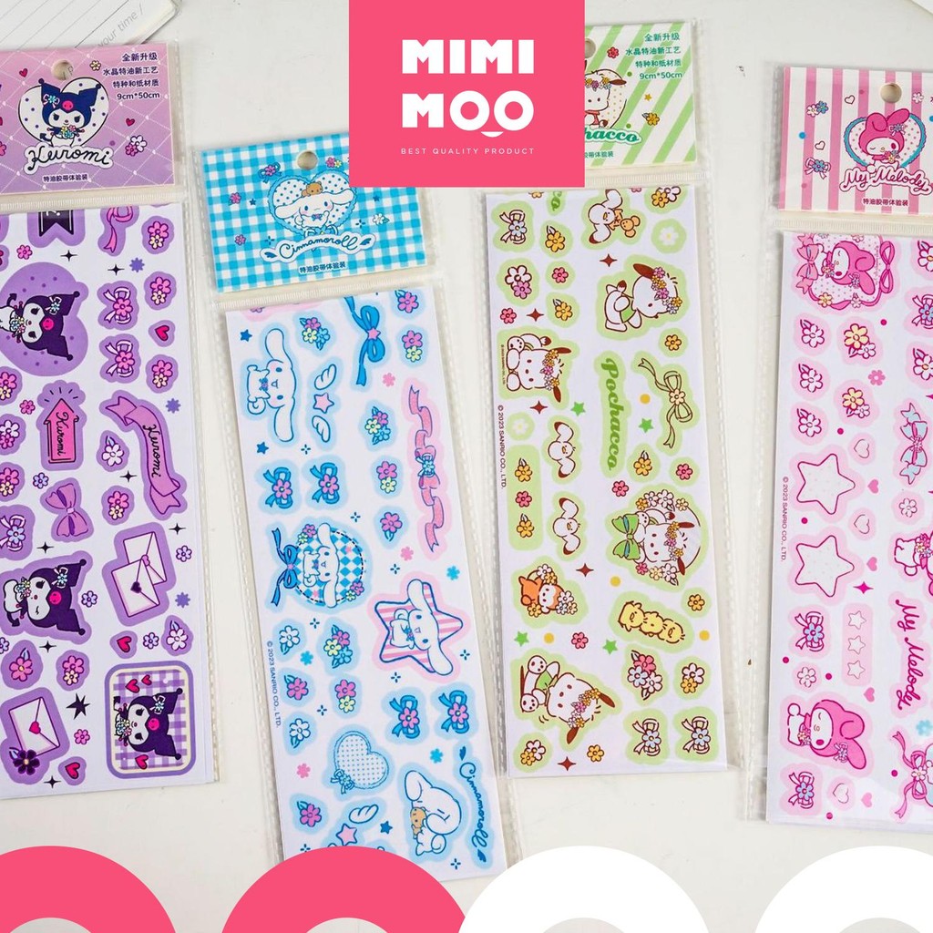 

MIMIMOO Sticker Panjang Sanrio Karakter Cinnamoroll Kuromi My Melody