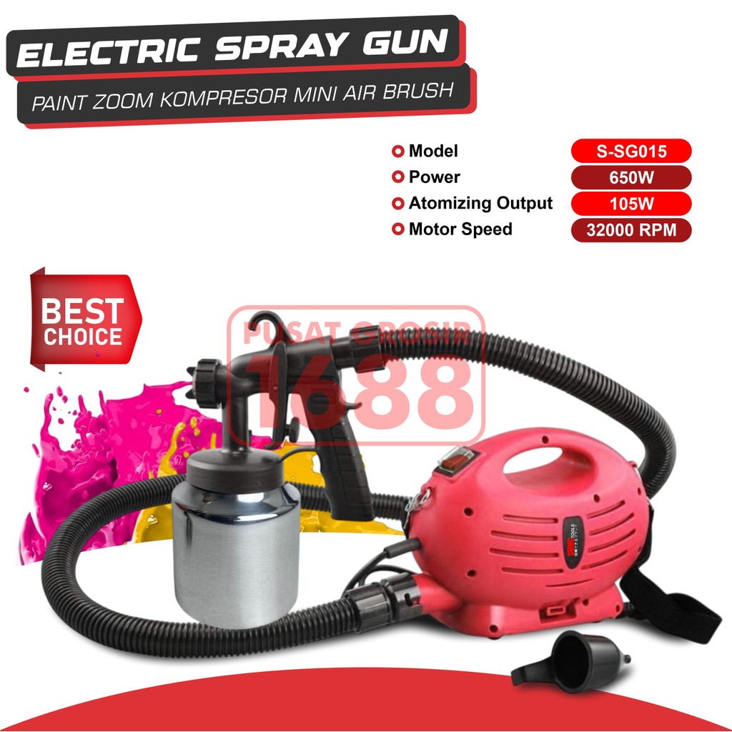 Paint Zoom Spray Gun Kompresor Mini Airbrush Alat Cat Semprot Listrik